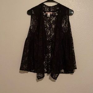 Black lace vest